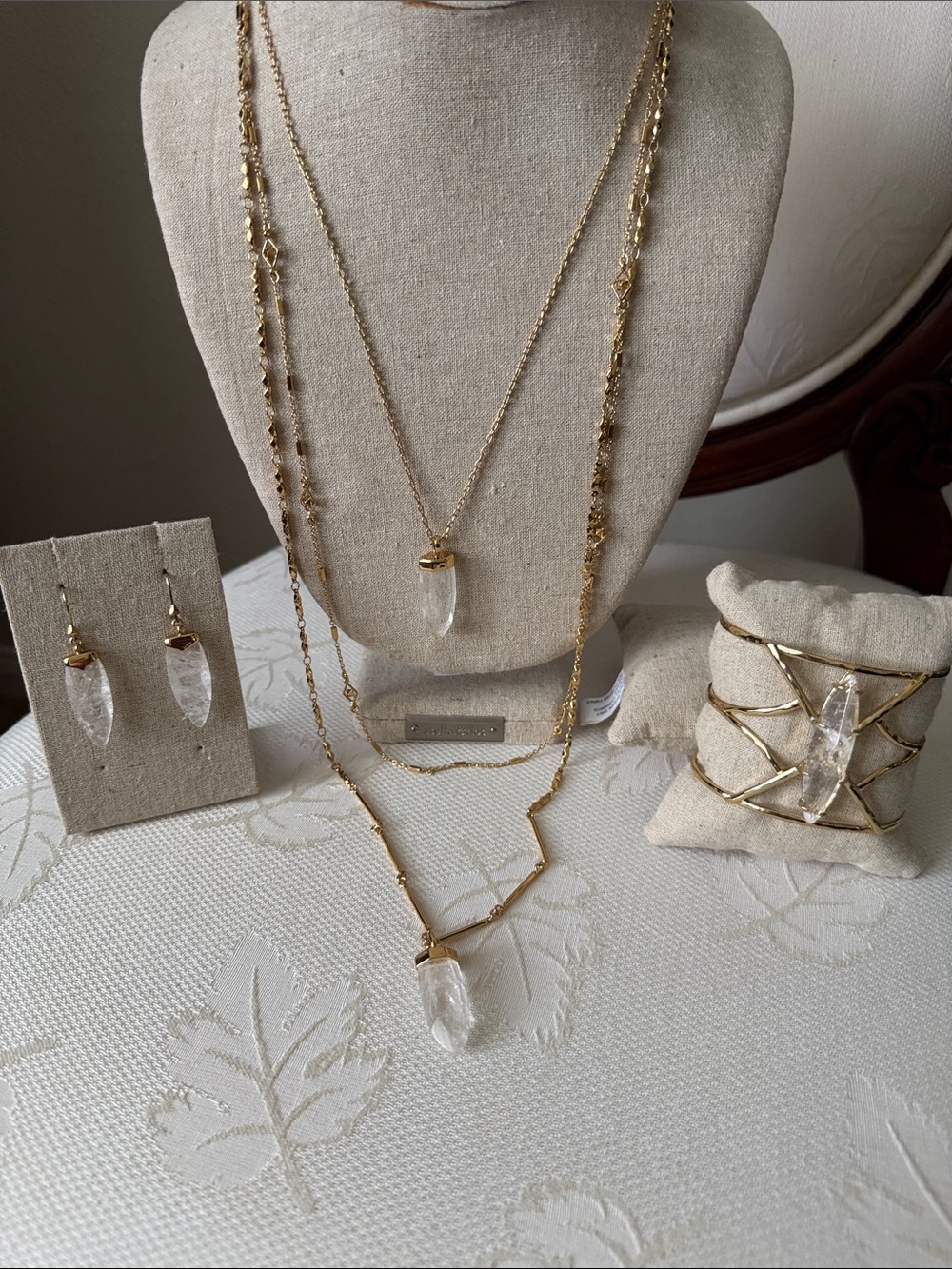 Stella & Dot Aria Layered Necklace, earrings and cuff
